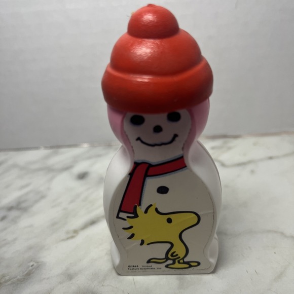 Peanuts VTG 1963  Woodstock Snowman Collectible Sno Cone Syrup Squeeze Bottle - Picture 2 of 4